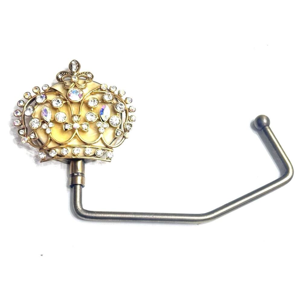 Spring Street Crystal Antique Crown Handbag Purse Holder Hook Gift
